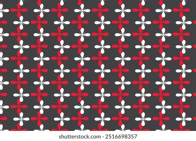 Floral seamless background. Red black texture with abstract floral pattern.