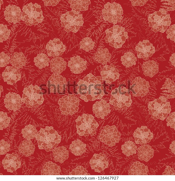 Floral Seamless Background Red Yellow Purple 스톡 벡터(로열티 프리) 126467927