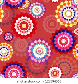Floral seamless background - stylized aster flowers. EPS10 vector.