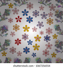 Floral seamless background for textile or book covers, manufacturing, wallpapers, print, gift wrap and scrapbooking. Vector illustration. Simple cute pattern in small-scale flowers.