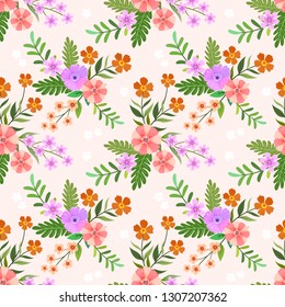  Floral seamless background for textile or book covers, manufacturing, wallpapers, print, gift wrap and scrapbooking.