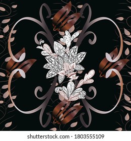 Floral seamless background for textile or book covers, manufacturing, wallpapers, print, gift wrap and scrapbooking. Simple cute pattern in small-scale flowers. Vector illustration.