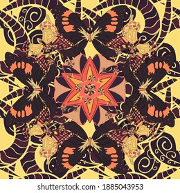 Floral seamless background for textile or book covers, manufacturing, wallpapers, print, gift wrap and scrapbooking. Simple cute pattern in small-scale flowers. Vector illustration.