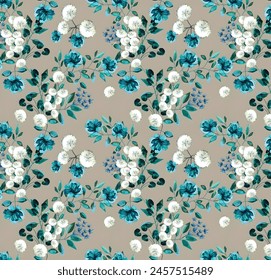 Floral seamless background for textile or book covers, manufacturing,