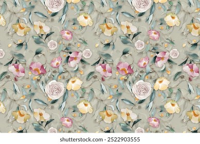 Floral seamless background for textile or book covers, manufacturing, wallpapers, print, gift wrap and scrapbooking.