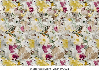Floral seamless background for textile or book covers, manufacturing, wallpapers, print, gift wrap