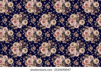 Floral seamless background for textile or book covers, manufacturing, wallpapers, print, gift wrap