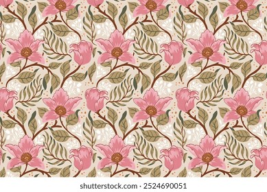 Floral seamless background for textile or book covers, manufacturing, wallpapers, print, gift wrap