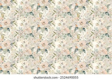 Floral seamless background for textile or book covers, manufacturing, wallpapers, print, gift wrap