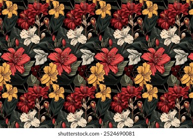 Floral seamless background for textile or book covers, manufacturing, wallpapers, print, gift wrap