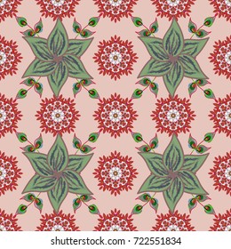 Floral seamless background for textile or book covers, manufacturing, wallpapers, print, gift wrap and scrapbooking. Vector illustration. Simple cute pattern in small-scale flowers.