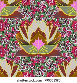 Floral seamless background for textile or book covers, manufacturing, wallpapers, print, gift wrap and scrapbooking. Vector illustration. Simple cute pattern in small-scale flowers.
