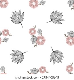 Floral seamless background for textiles, fabrics, covers, wallpapers, print, gift wrapping or any purpose