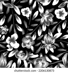 patrón tropical de fondo floral sin costuras con hojas de selva vintage y follaje sobre fondo oscuro. Fondo floral. fondo de pantalla de flores. viejo. clásico. fondo de pantalla natural. botánico. otoño