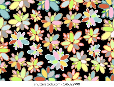 floral seamless background, vector illustration