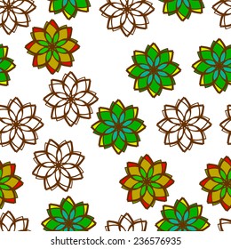 Floral seamless background, vector illustration.