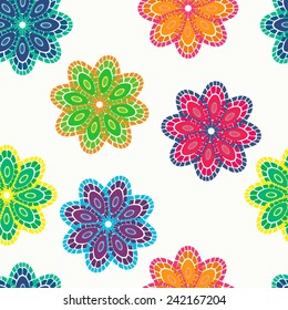 Floral seamless background, vector illustration. 