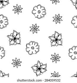 Floral seamless background, vector illustration