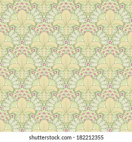 Floral seamless background. Vector pattern with abstract flowers.