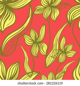 Floral seamless background. Vector seamless pattern. Vector background with flowers