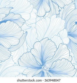 Floral seamless background. Vector pattern with beautiful peony flower. Gentle flourish background. Seamless patterns can be used in textile design, postcards, calendars, websites, wallpapers