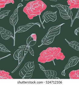 Floral seamless background. Vector pattern with beautiful peony flower. Gentle flourish background. Seamless patterns can be used in textile design, postcards, calendars, websites, wallpapers