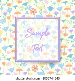 Floral Seamless background of a wild flowers. Vector illustration