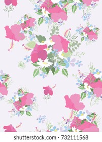 Floral seamless background for your design. Vector illustration