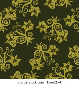 Floral seamless background for yours design use. For easy making seamless pattern just drag all group into swatches bar, and use it for filling any contours.