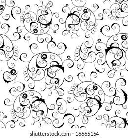 Floral seamless background for yours design use. For easy making seamless pattern just drag all group into swatches bar, and use it for filling any contours.
