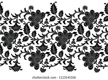 5,244 Black White Flower Vine Illustrations Images, Stock Photos ...