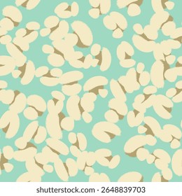 Patrón azul floral sin fisuras con diferentes flores esponjosas abstractas. Fondo de Vector, diseño, impresión, papel de embalaje, textil