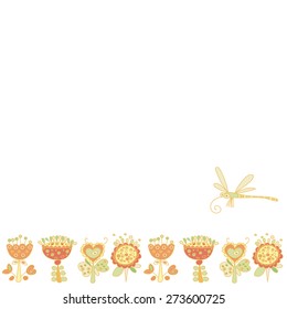 Floral seamless border.