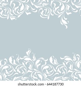 Floral seamless border. Decorative lace pattern for ribbon. Soft flourish background.