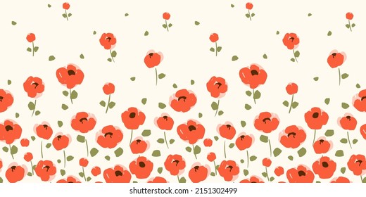 Floral seamless border. Vector design for paper, cover, fabric, interior decor and other use