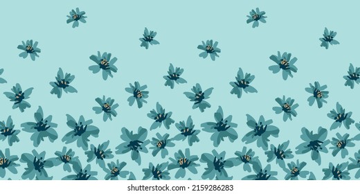 Borde sin fisuras florales. Diseño de vectores para papel, cubierta, tela, decoración interior y otros usos