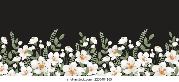 Floral seamless border. Vector design for paper, cover, fabric, interior decor and other use