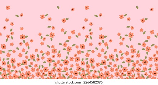 Floral seamless border. Vector design for paper, cover, fabric, interior decor and other use