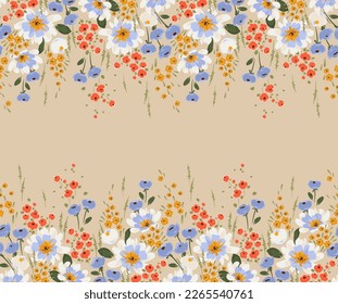 Floral seamless border. Vector design for paper, cover, fabric, interior decor and other use