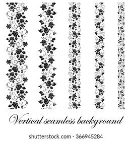 Floral seamless border, vector illustration