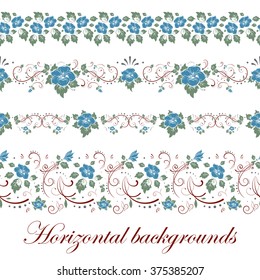 Floral seamless border, vector illustration