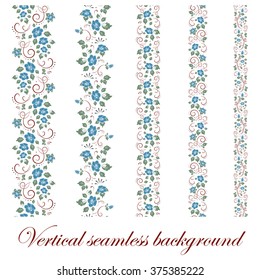 Floral seamless border, vector illustration
