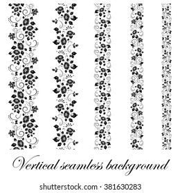 Floral seamless border, vector illustration