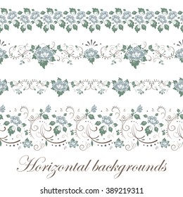 Floral seamless border, vector illustration