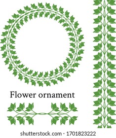 Floral seamless border. Vintage ornament with flowers. Spring garland. Floral pattern for your design