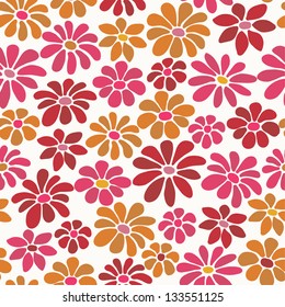 Floral seamless bright texture. Endless decorative texture with blooming flowers. Template for design fabric, backgrounds, covers, wrapping paper, package
