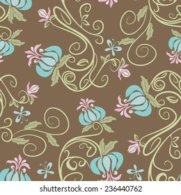 floral seamless with butterfly
