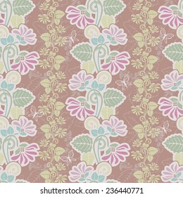 floral seamless with butterfly