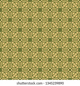 Floral Seamless Color Modern Pattern. Art-Deco Geometric Background. Graphic Design. Vector Illustration