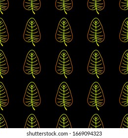 floral seamless colored vector pattern with leaves